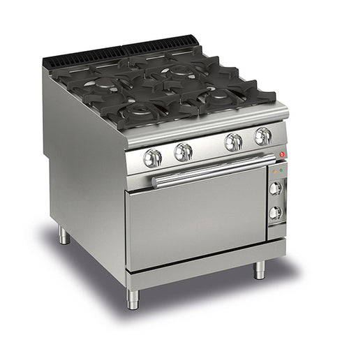 Baron Q90PCF/GE8005 - Queen 9 4 Burner Gas Range with Static Electric Oven 800mm