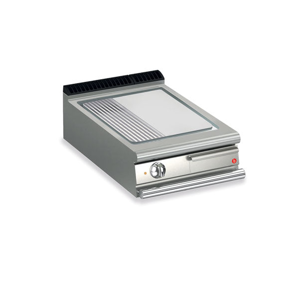 Baron Q90SFT/E620 - Queen 9 Electric Griddle Mild Steel 2/3 Smooth 1/3 Ribbed Plate 600mm
