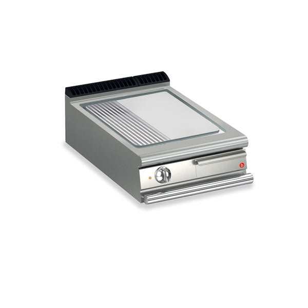 Baron Q90SFT/E625 - Queen 9 Electric Griddle Chrome 2/3 Smooth 1/3 Ribbed Plate 600mm