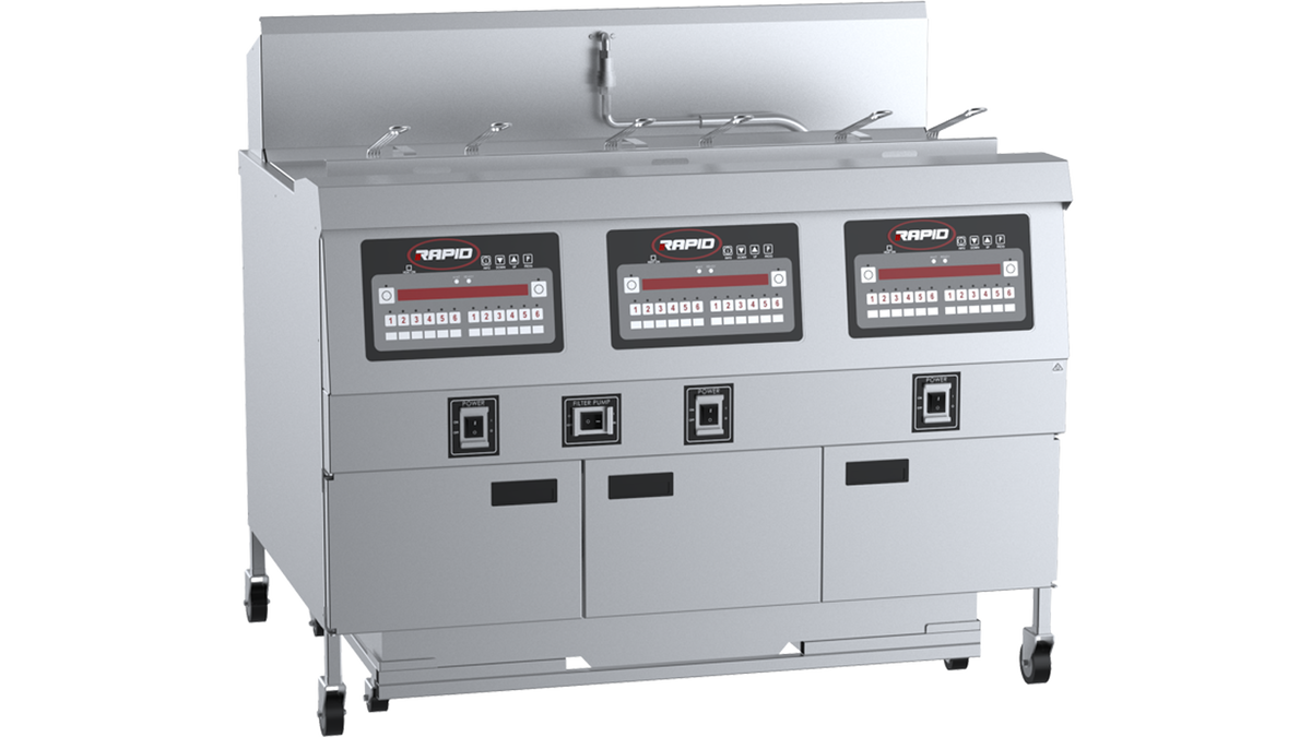 B+S Rapid RF-3E - 1270mm Three Pan Electric Fryer 3 x 40L 40.5kW