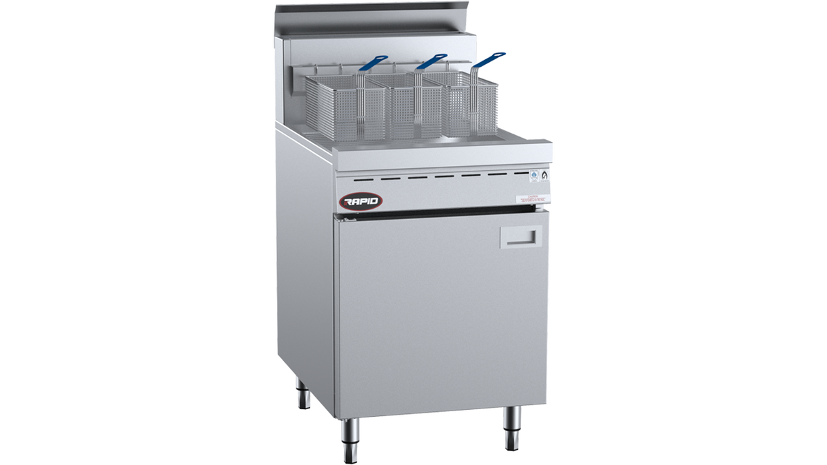 B+S Rapid RF-600 - 600mm 30L Gas Fryer 3 Basket 125MJ