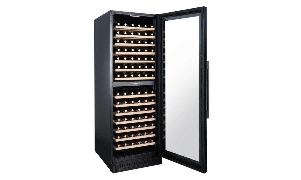 Atosa SC-430 WD dual zone wine fridge with door open