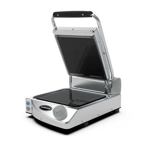 Spidocook SPE-SP010PR - Spidoglass Sandwich Press, Single, Ribbed Top, Smooth Bottom, 250 x 250mm