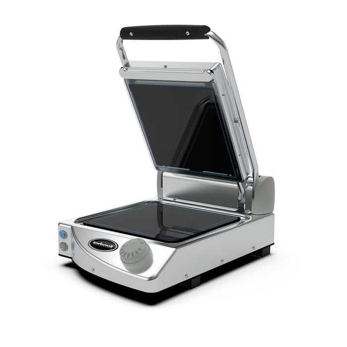 Spidocook SPE-SP010P - Spidoglass Sandwich Press, Single, Black Smooth Glass, 250 x 250mm