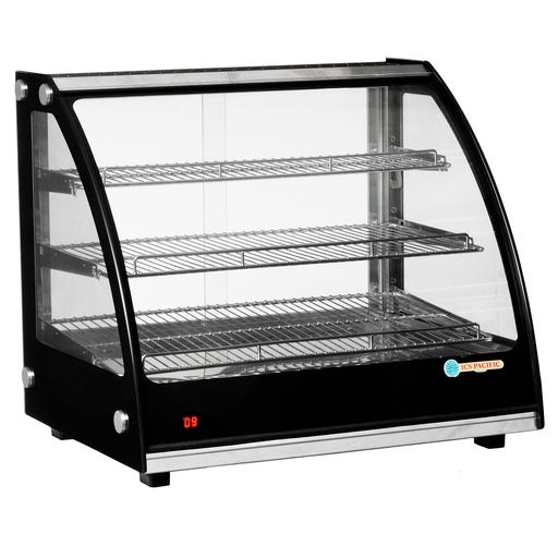 ICS Pacific Siena 80H - Curved Glass Countertop Heated Display 800mm 130L