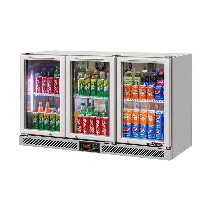Turbo Air TB13-8H-SWBBB-N / TB13-8H-SWSSS-N - 3 Glass Door Back Bar Fridge 1352mm 246L (Stainless steel trim)