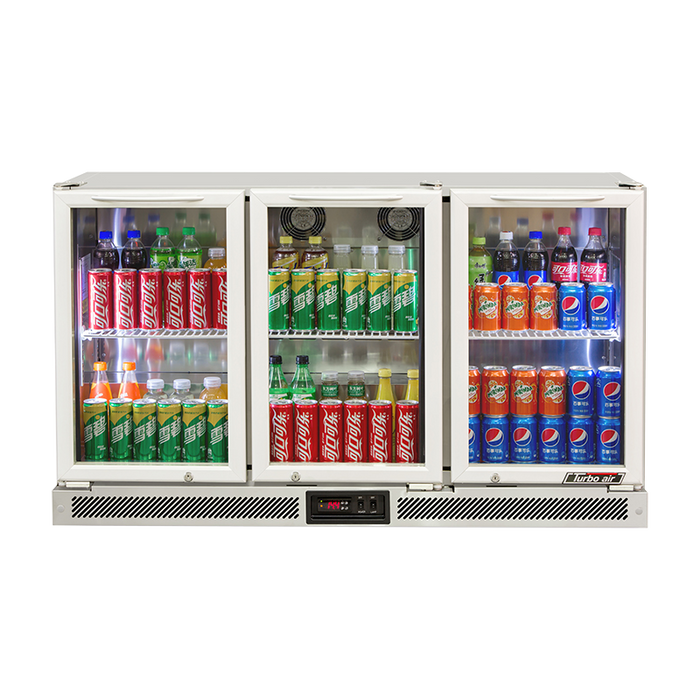 Turbo Air TB13-8H-SWBBB-N / TB13-8H-SWSSS-N - 3 Glass Door Back Bar Fridge 1352mm 246L (Stainless steel trim)
