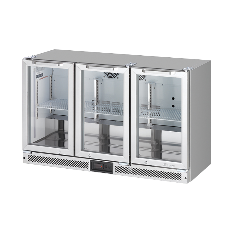 Turbo Air TB13-8H-SWBBB-N / TB13-8H-SWSSS-N - 3 Glass Door Back Bar Fridge 1352mm 246L (Stainless steel trim)