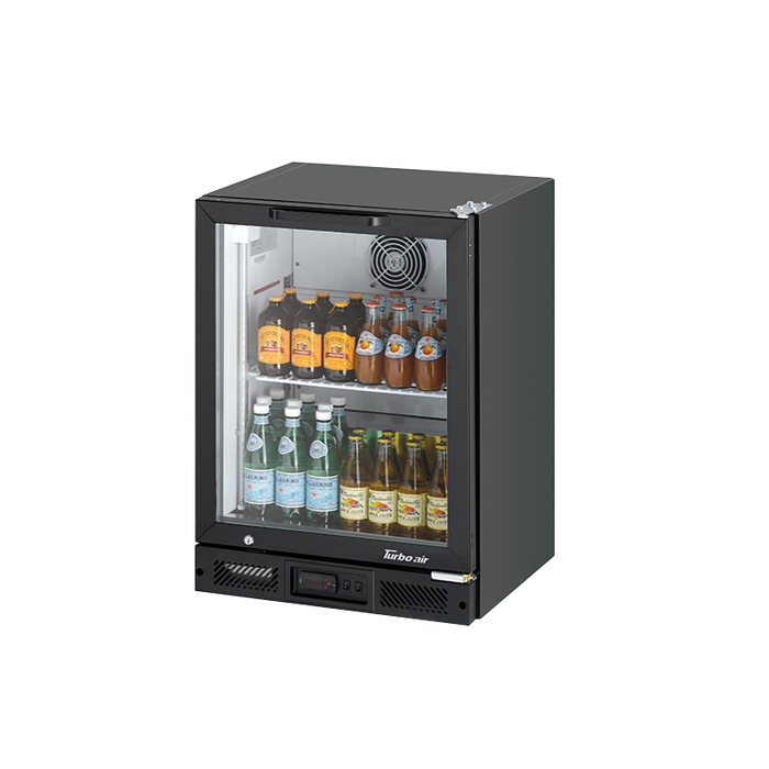 Turbo Air TB6-8H-SWBBB-N / TB6-8H-SWSSS-N - 1 Glass Door Back Bar Fridge 600mm 100L (Black trim)