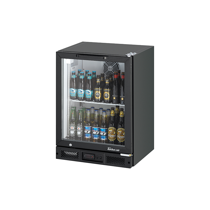 Turbo Air TB6-8H-SWBBB-N / TB6-8H-SWSSS-N - 1 Glass Door Back Bar Fridge 600mm 100L (Black trim)