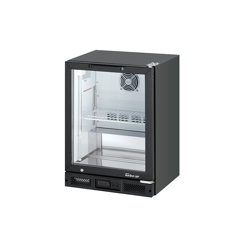 Turbo Air TB6-8H-SWBBB-N / TB6-8H-SWSSS-N - 1 Glass Door Back Bar Fridge 600mm 100L (Black trim)