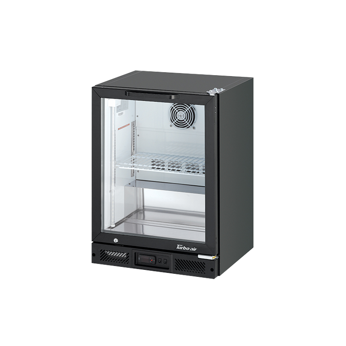 Turbo Air TB6-8H-SWBBB-N / TB6-8H-SWSSS-N - 1 Glass Door Back Bar Fridge 600mm 100L (Black trim)