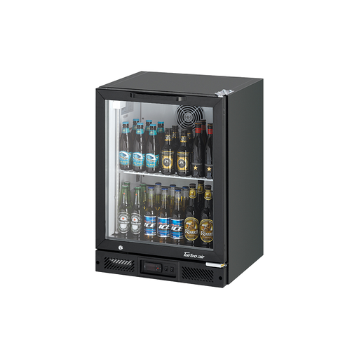 Turbo Air TB6-8H-SWBBB-N / TB6-8H-SWSSS-N - 1 Glass Door Back Bar Fridge 600mm 100L (Black trim)