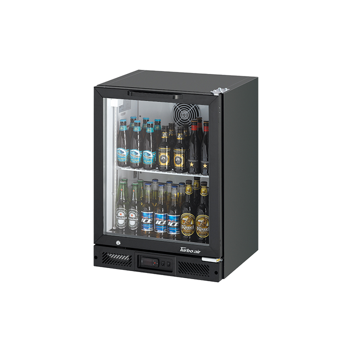 Turbo Air TB6-8H-SWBBB-N / TB6-8H-SWSSS-N - 1 Glass Door Back Bar Fridge 600mm 100L (Black trim)
