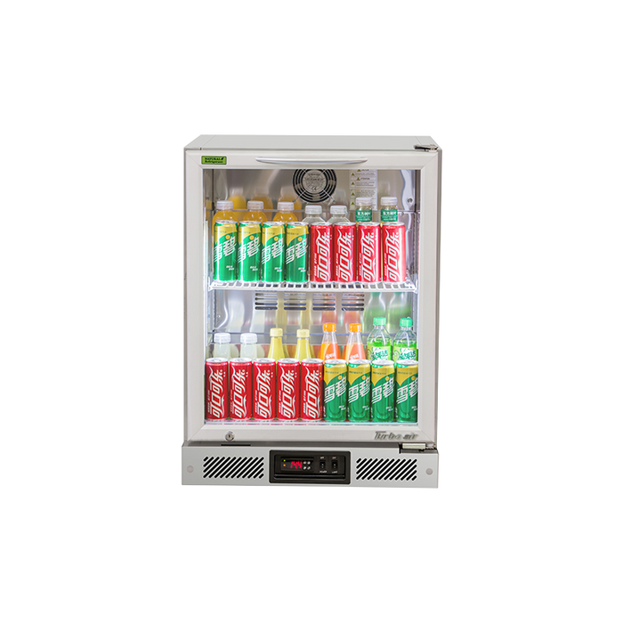 Turbo Air TB6-8H-SWBBB-N / TB6-8H-SWSSS-N - 1 Glass Door Back Bar Fridge 600mm 100L (Stainless steel trim)