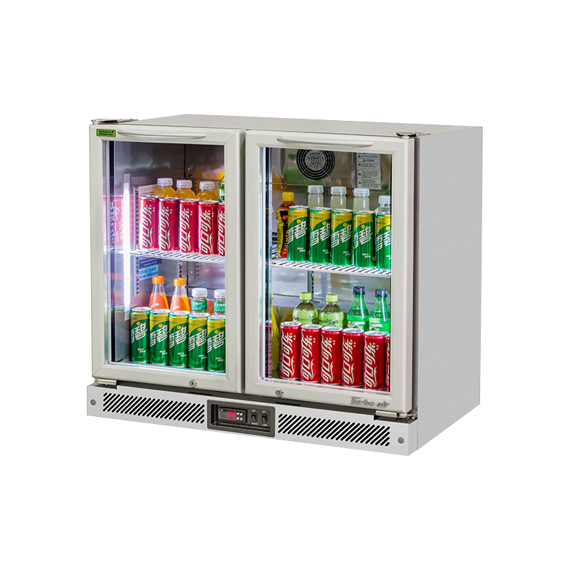 Turbo Air TB9-8H-SWBBB-N / TB9-8H-SWSSS-N - 2 Glass Door Back Bar Fridge 900mm 157L (Stainless steel trim)