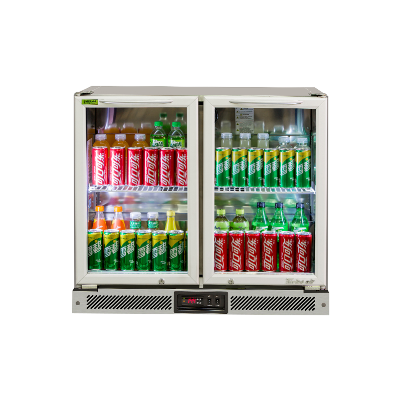 Turbo Air TB9-8H-SWBBB-N / TB9-8H-SWSSS-N - 2 Glass Door Back Bar Fridge 900mm 157L (Stainless steel trim)