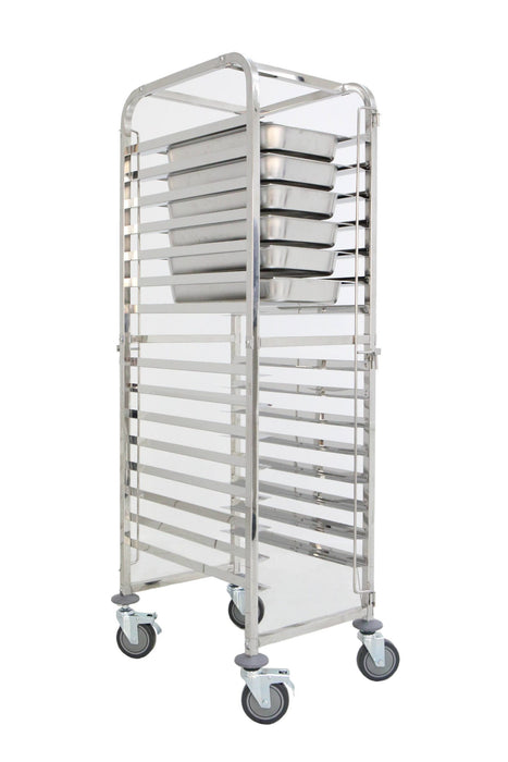 ICE TRS1015 - Stainless Steel Multi Use Tray Trolley, GN 1/1 & 600 x 400mm