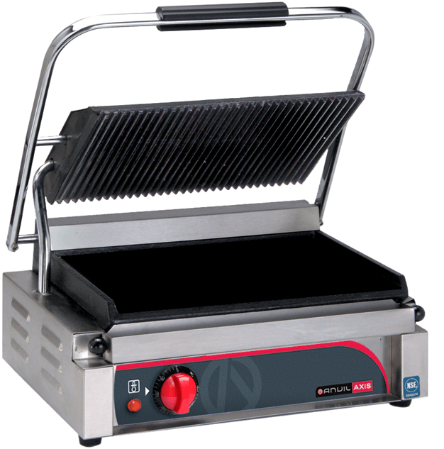 Anvil TSS2000 - Single Panini Press, Ribbed Top & Flat Bottom