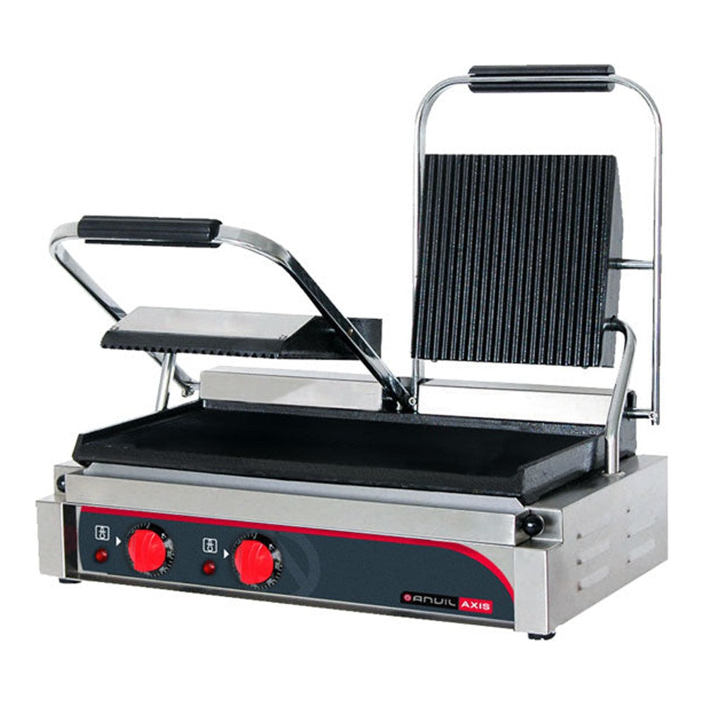 Anvil TSS3000 - Double Panini Press, Ribbed Top & Flat Bottom