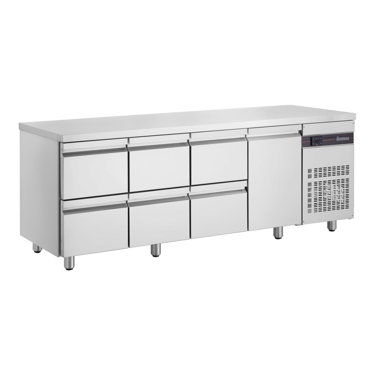 Inomak UBD6000 - Underbench Drawer Fridge, 1 Door & 6 Drawers, 2240mm