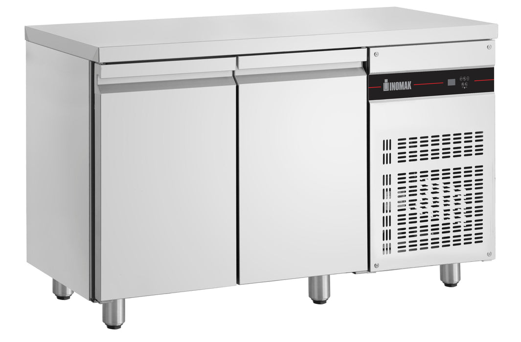 Inomak UBI7134 - Underbench Fridge, 2 Stainless Steel Doors, 1345mm