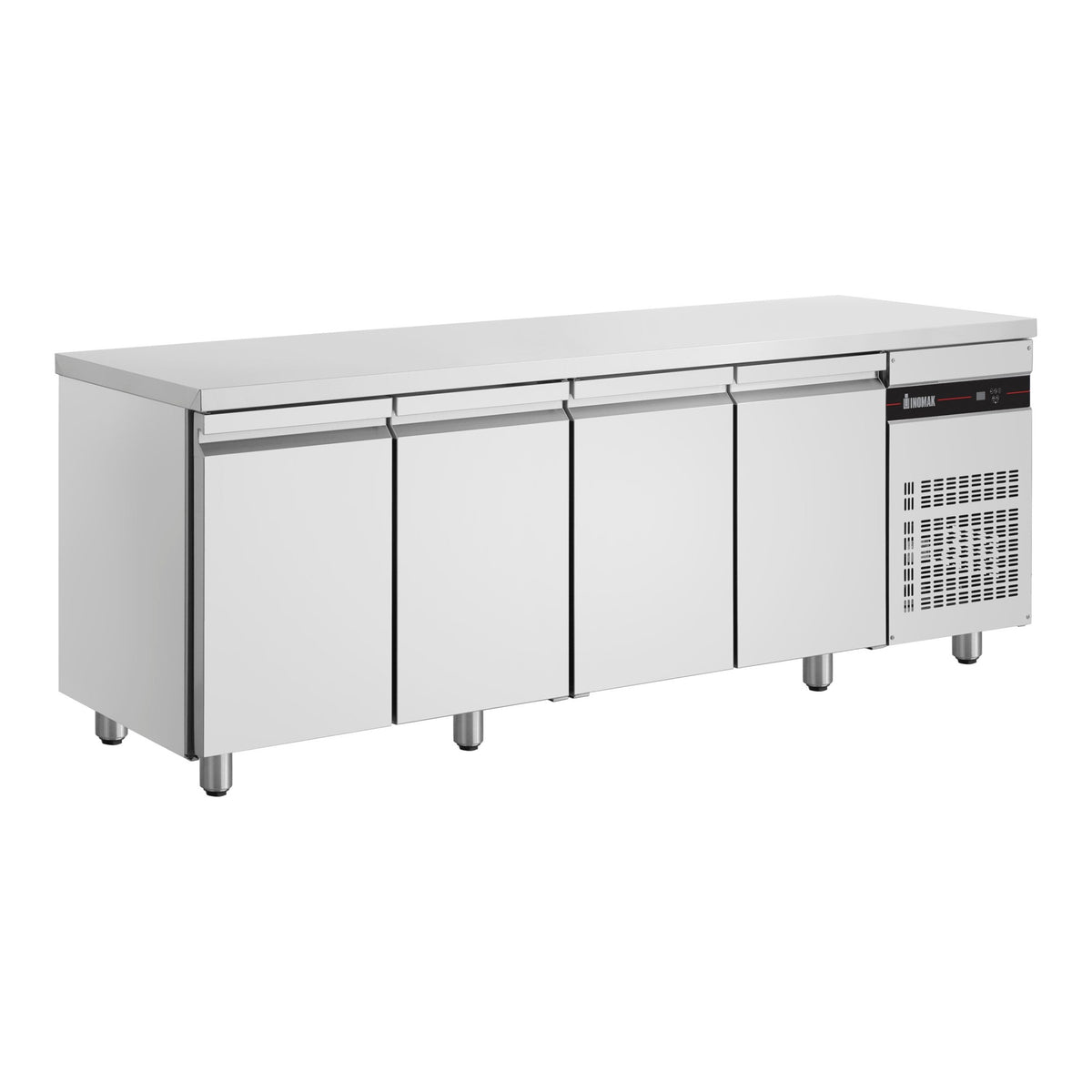 Inomak UBI7224 - Underbench Fridge, 4 Stainless Steel Doors, 2240mm