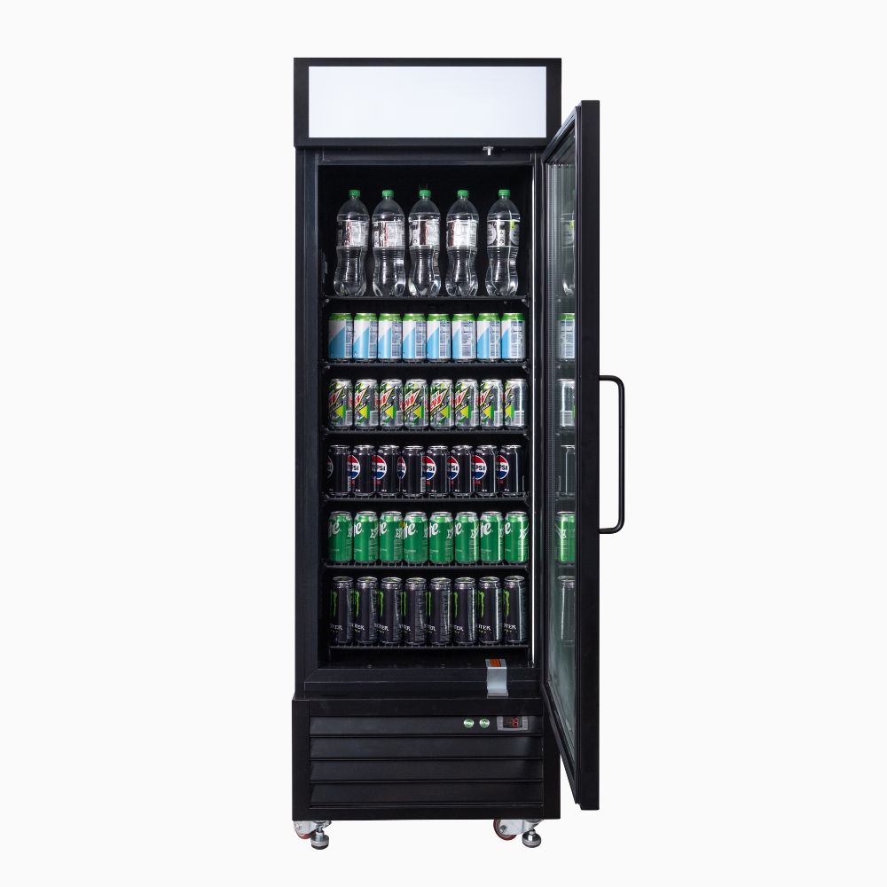 Bromic UC0550GDL-NR - Upright Display Fridge 546L, 1 Door, Flat Glass, Lightbox, 685mm