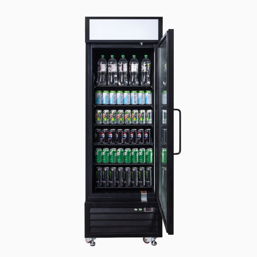 Bromic UC0550GDL-NR - Upright Display Fridge 546L, 1 Door, Flat Glass, Lightbox, 685mm
