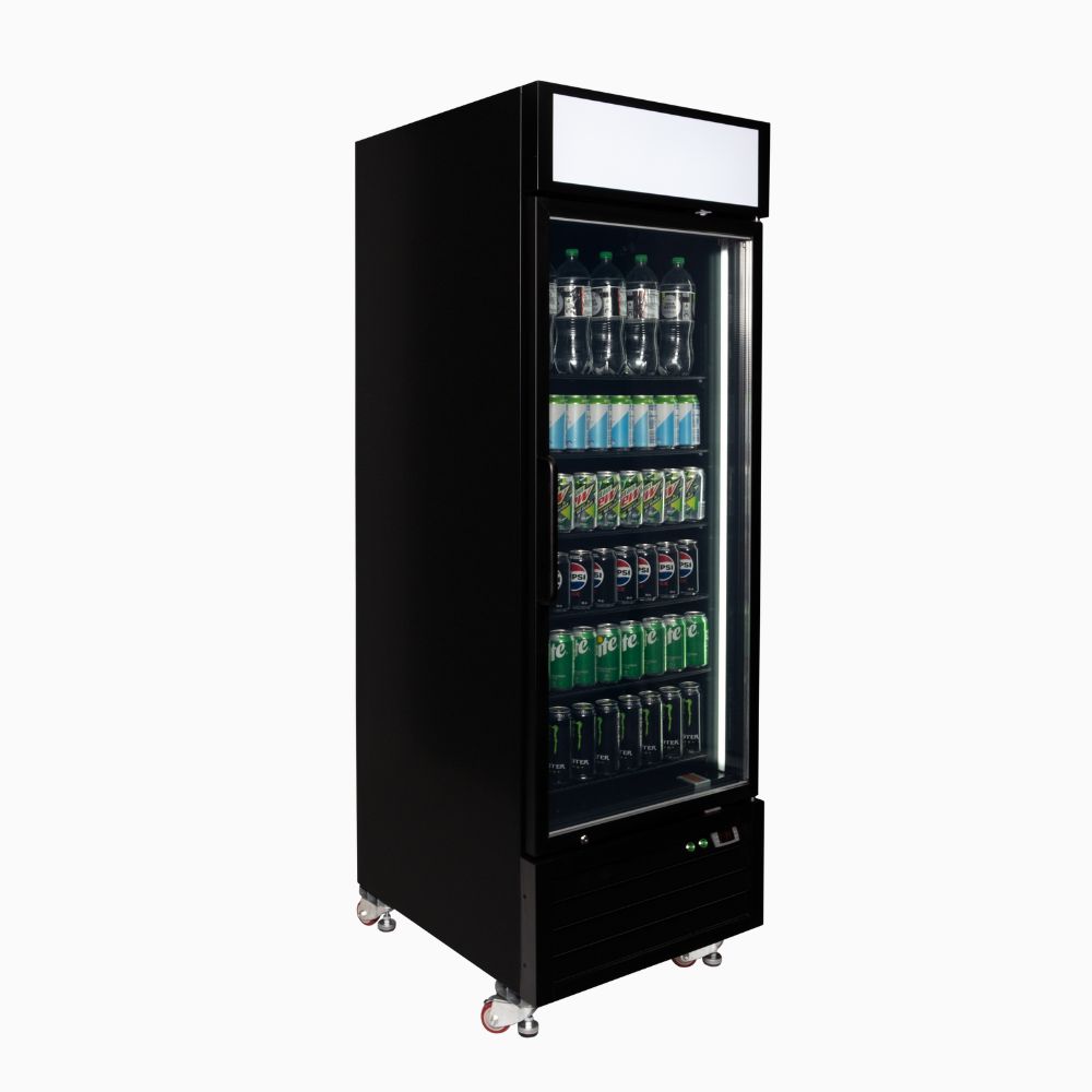 Bromic UC0550GDL-NR - Upright Display Fridge 546L, 1 Door, Flat Glass, Lightbox, 685mm