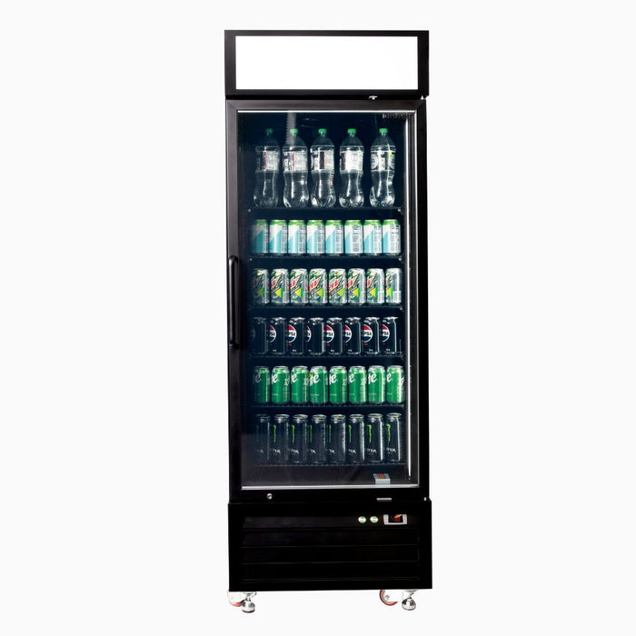 Bromic UC0550GDL-NR - Upright Display Fridge 546L, 1 Door, Flat Glass, Lightbox, 685mm