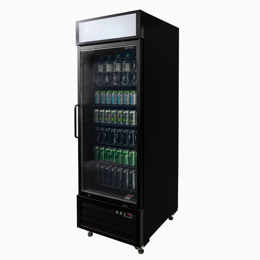 Bromic UC0550GDL-NR - Upright Display Fridge 546L, 1 Door, Flat Glass, Lightbox, 685mm