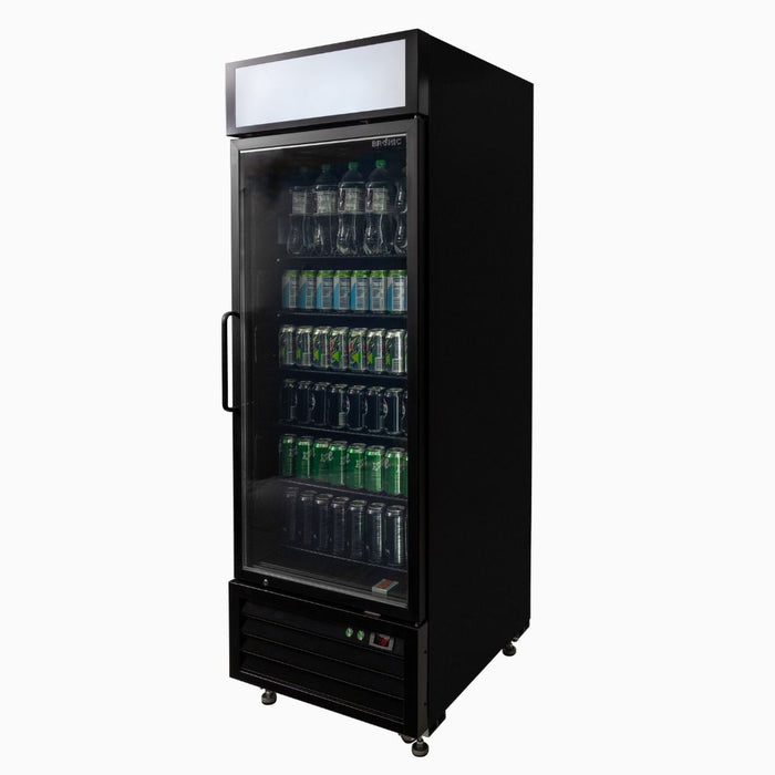 Bromic UC0550GDL-NR - Upright Display Fridge 546L, 1 Door, Flat Glass, Lightbox, 685mm