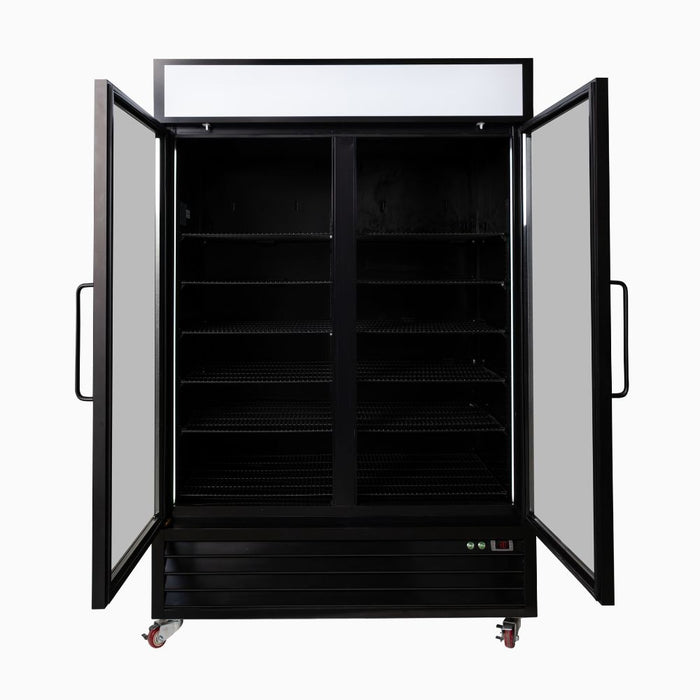 Bromic UC1250GDL-NR - Upright Display Fridge 1266L, 2 Door, Flat Glass, Lightbox, 1370mm