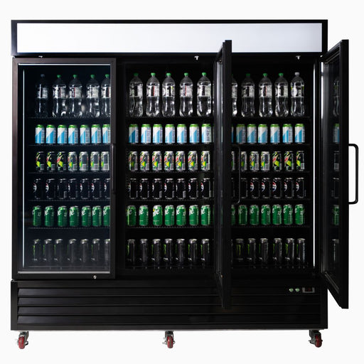 Bromic UC1980GDL-NR - Upright Display Fridge 1980L, 3 Door, Flat Glass, Lightbox, 2050mm