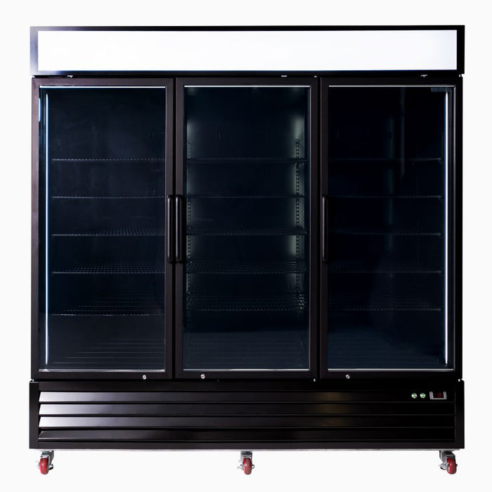 Bromic UC1980GDL-NR - Upright Display Fridge 1980L, 3 Door, Flat Glass, Lightbox, 2050mm