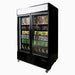 Bromic UF1250GDL-NR - Upright Display Freezer 1266L, 2 Door, Flat Glass, Lightbox, 1370mm
