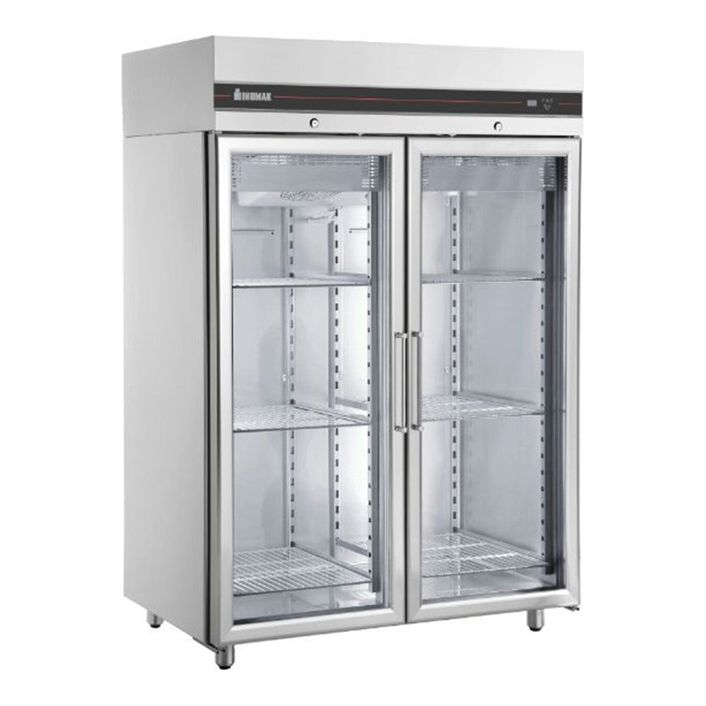 Inomak UFI1140G - Upright Fridge, 2 Glass Doors, 1432L, 2/1 GN