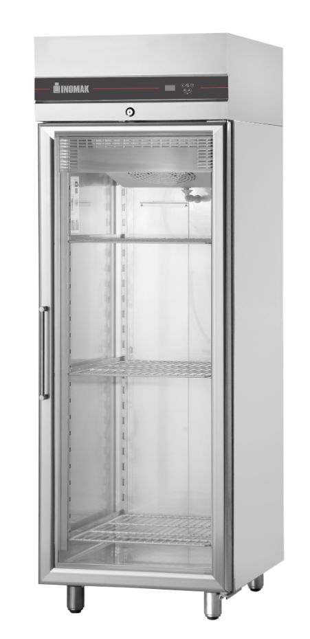 Inomak UFI1170G - Upright Fridge, 1 Glass Door, 654L, 2/1 GN