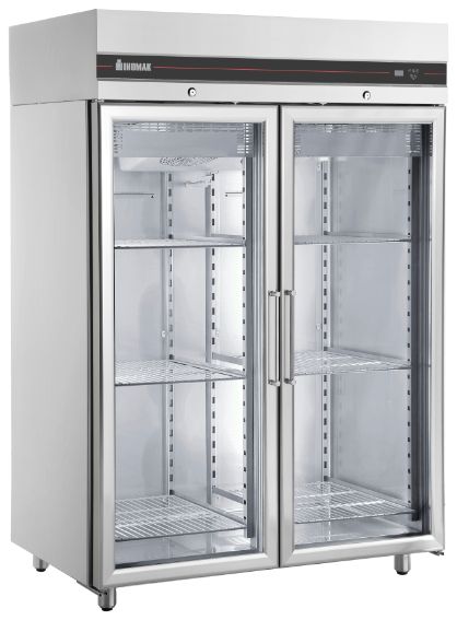 Inomak UFI2140G - Upright Freezer, 2 Glass Doors, 1432L, 2/1 GN