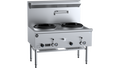 B+S Black UFWWD-2 - 1200mm Waterless Gas Wok Table 2 Hole