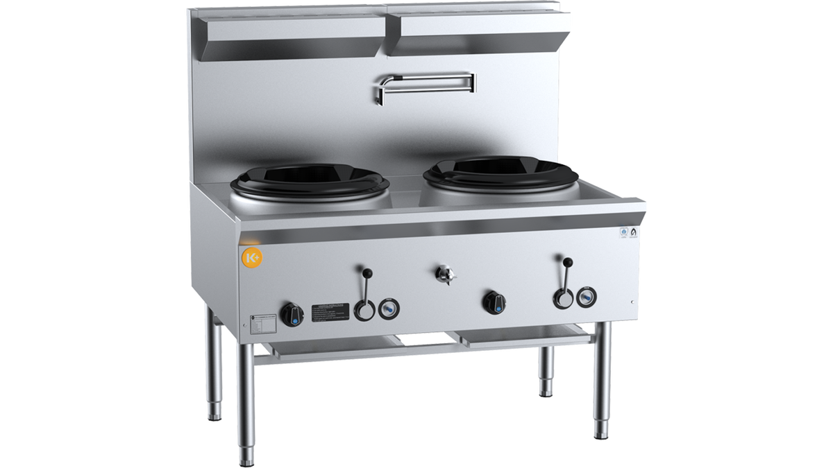 B+S K+ UFWWK-2 - 1200mm Waterless Gas Wok Table 2 Hole