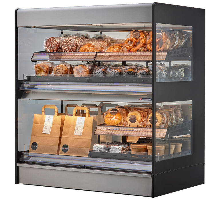 Flexeserve NUE-FXZNA10X2S - Zone Xtra Heated Display, 2 Tier Countertop, 1000mm, 15A