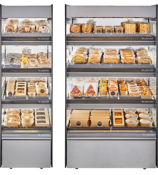 Flexeserve NUE-FXZNA10S4SQ - Zone Heated Display, 4 Tier Floor Standing, Square, 975mm