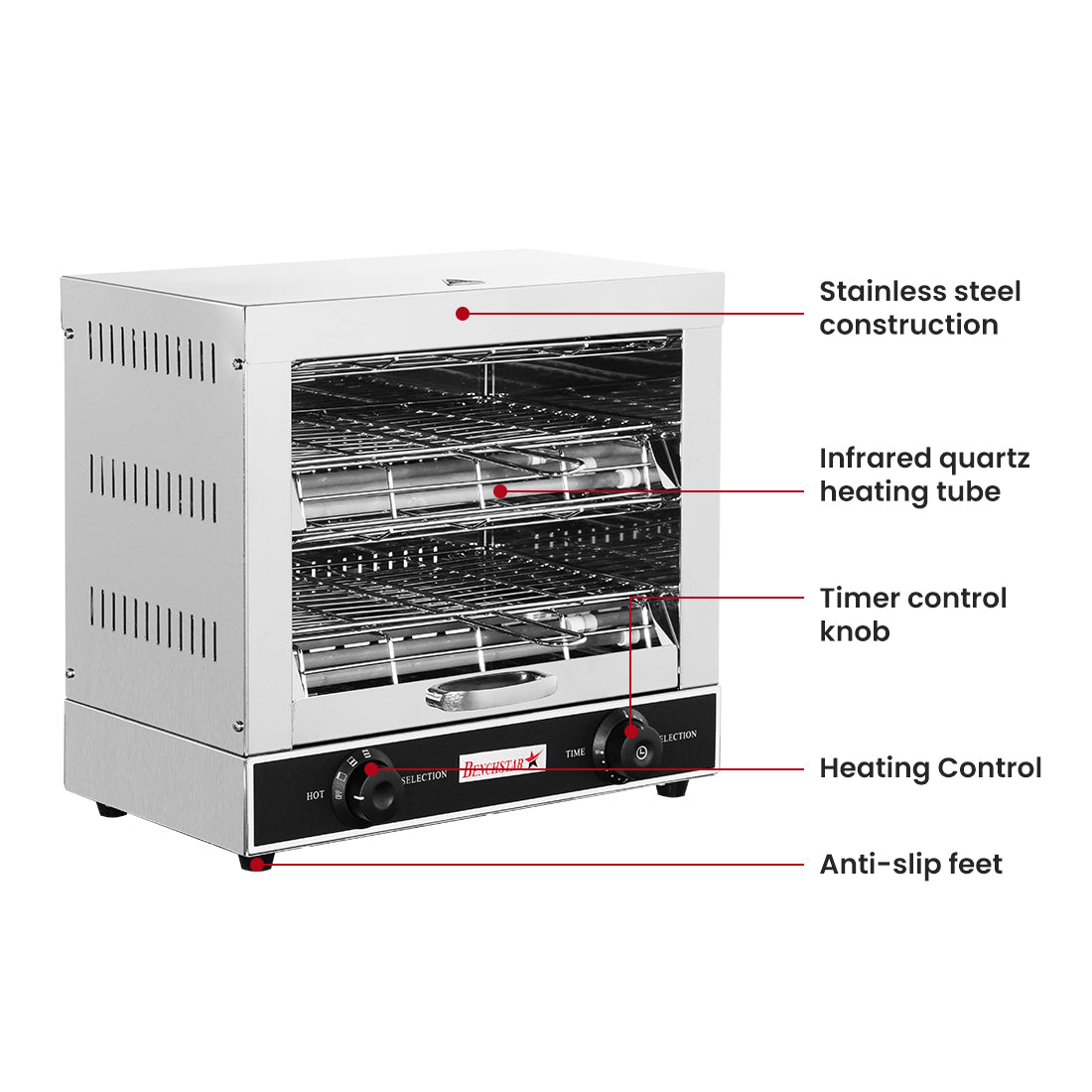 Benchstar AT-360BE - Electric Toaster Griller Salamander with Timer - image 3