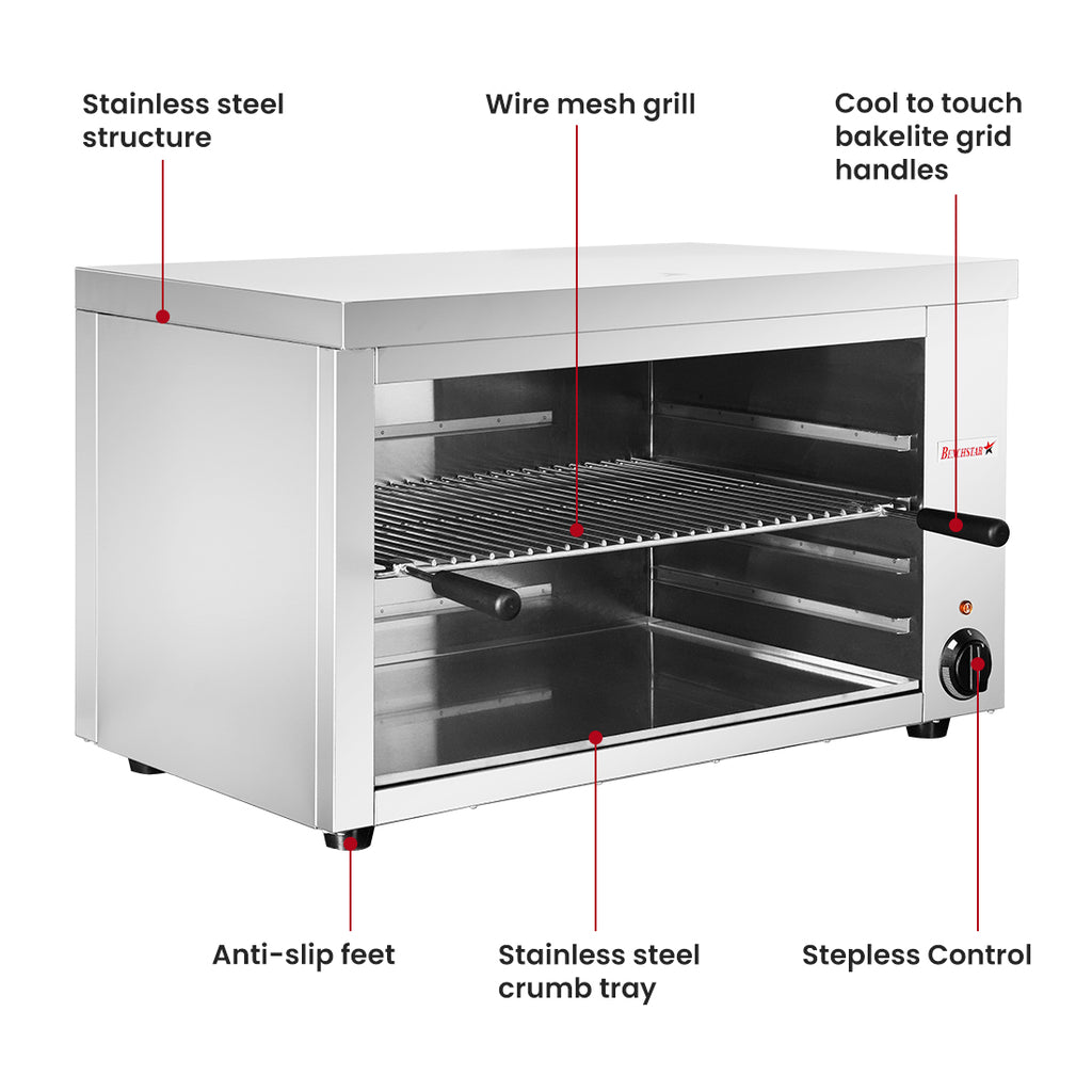Benchstar AT-937E - Electric Salamander Grill with Timer, 4kW, 800mm - image 3