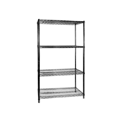 Modular Systems B18/30 - Black Plasticised 4 Tier Shelving 760 x 457 x 1880mm