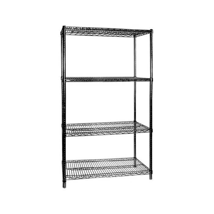 Modular Systems B24/48 - Black Plasticised 4 Tier Shelving 1220 x 610 x 1880mm