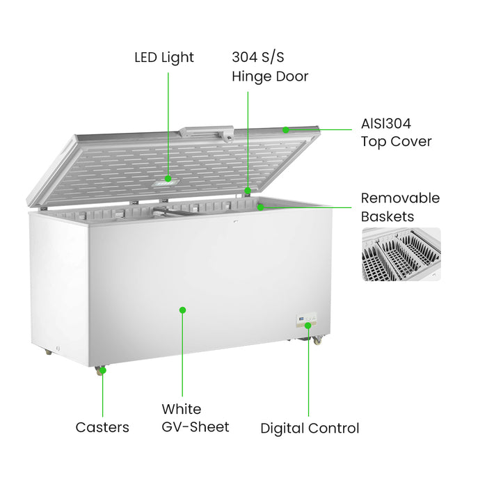 FED Thermaster BD520F - Stainless Steel Single Lid Chest Freezer 520L - image 3