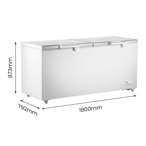 FED Thermaster BD600F - Stainless Steel Double Lid Chest Freezer 600L - image 2